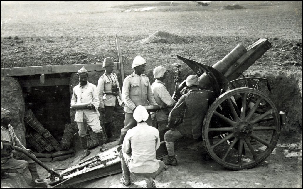 1. Dnya Sava Sina Cephesi Osmanl topular 10,5 cm FH 98/09 topu ile (Harcia, 1917)
